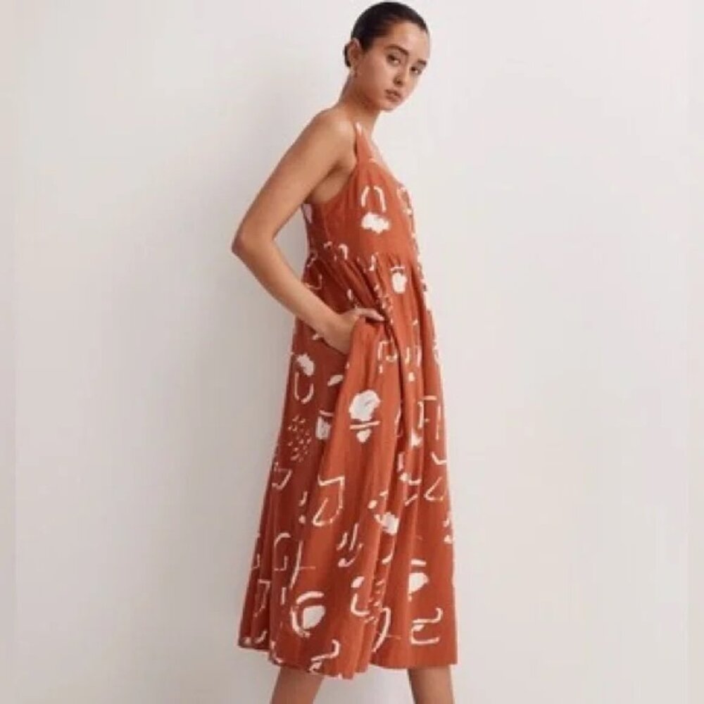 Madewell x Caroline Z Hurley Tank Midi Dress in Abstract Alpha